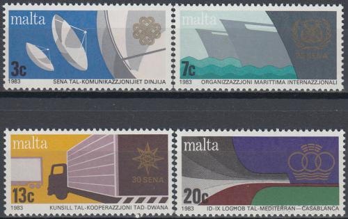 Poštové známky Malta 1983 Komunikace Mi# 682-85