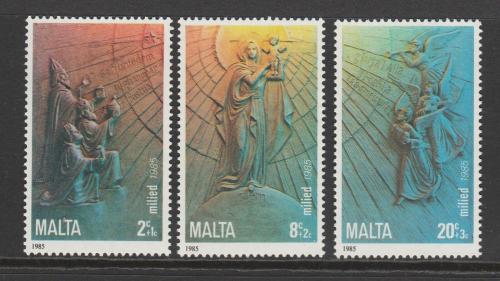 Poštové známky Malta 1985 Vianoce Mi# 736-38