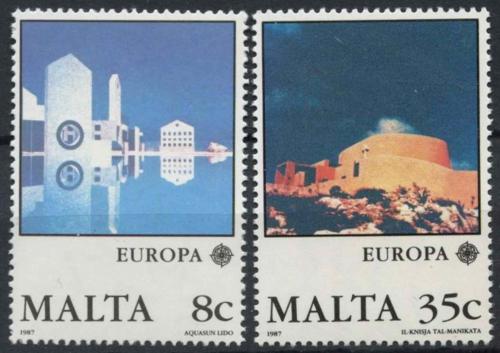 Poštové známky Malta 1987 Európa CEPT, moderní architektura Mi# 766-67