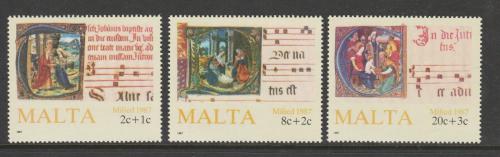 Poštové známky Malta 1987 Vianoce Mi# 779-81 Kat 5€