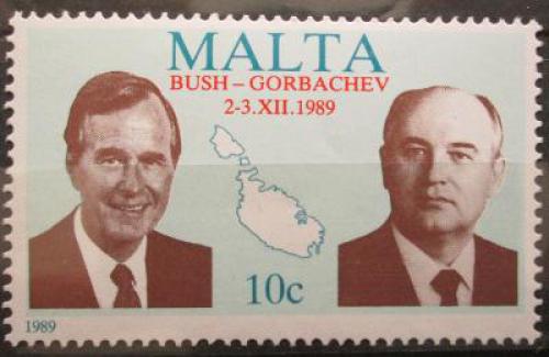 Poštová známka Malta 1989 Prezidenti Bush a Gorbaèov Mi# 830 Kat 3.50€