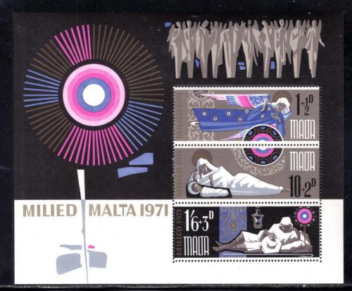 Poštová známka Malta 1971 Vianoce Mi# Block 1