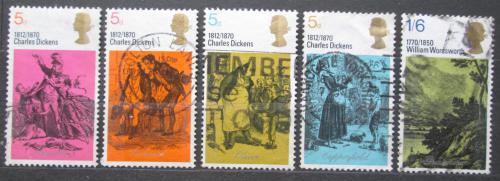 Poštové známky Ve¾ká Británia 1970 Postavy z románù Charlese Dickense Mi# 544-48