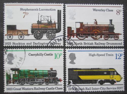 Poštové známky Ve¾ká Británia 1975 Lokomotívy Mi# 682-85