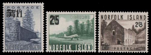 Poštové známky Norfolk 1960 Nová mìna pretlaè TOP SET Mi# 37-39 Kat 26€