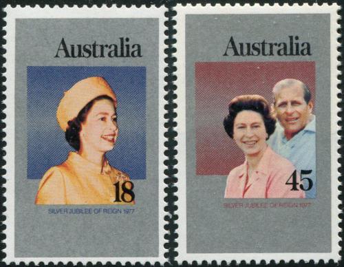 Poštové známky Austrália 1977 Krá¾ovna Alžbeta II. Mi# 630-31
