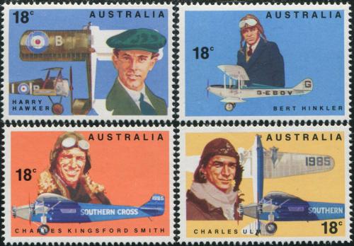 Poštové známky Austrália 1978 Letci a letadla Mi# 644-47