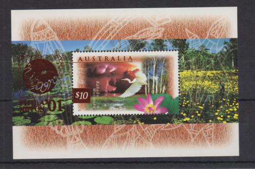 Poštová známka Austrália 1997 Volavka bílá Mi# Block 24 Kat 20€