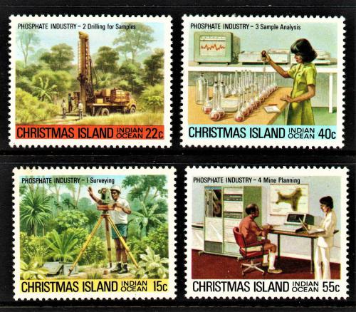 Poštové známky Vianoèný ostrov 1980 Tìžba fosfátu Mi# 124-27