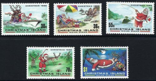 Poštové známky Vianoèný ostrov 1986 Vianoce Mi# 226-30 Kat 7€