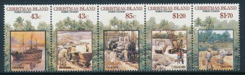 Poštové známky Vianoèný ostrov 1991 Tìžba fosfátù Mi# 324-28 Kat 9€