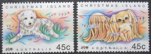 Poštové známky Vianoèný ostrov 1994 Rok psa Mi# 392-93