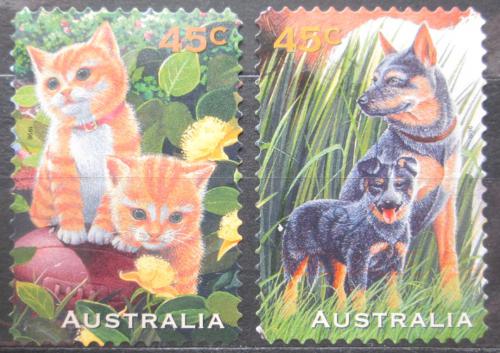 Poštové známky Austrália 1996 Psy a maèky Mi# 1603-04