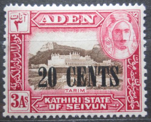 Poštová známka Aden Kathiri 1951 Tarim pretlaè Mi# 23