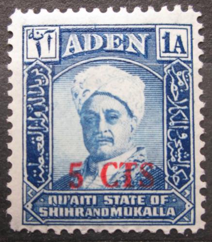 Poštová známka Aden Kathiri 1951 Sultán Jafar bin Mansur pretlaè Mi# 20