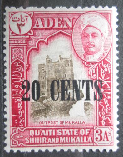 Poštová známka Aden Kathiri 1951 Mukalla pretlaè Mi# 23