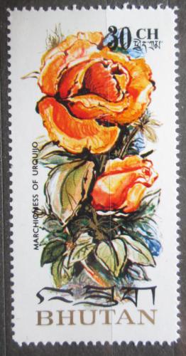 Poštová známka Bhútán 1973 Rùže Mi# 547