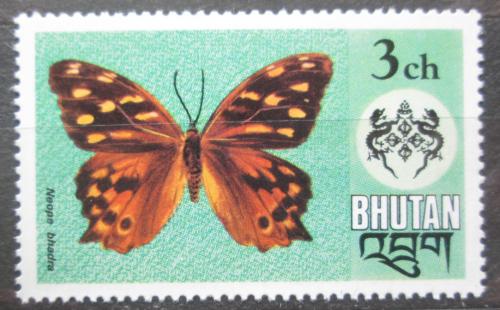 Poštová známka Bhútán 1975 Neope bhadra, motýl Mi# 608