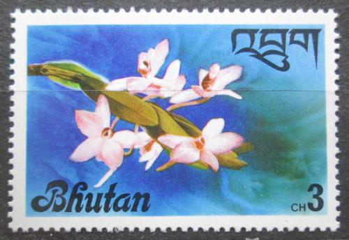 Poštová známka Bhútán 1976 Orchidej Mi# 671