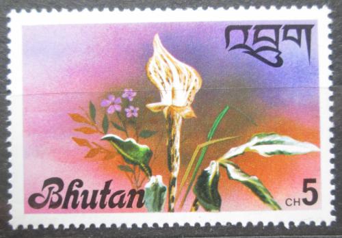 Poštová známka Bhútán 1976 Orchidej Mi# 673