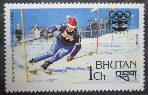 Poštová známka Bhútán 1976 ZOH Innsbruck, lyžování Mi# 647