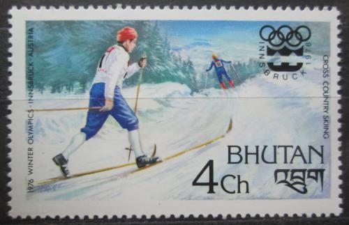 Poštová známka Bhútán 1976 ZOH Innsbruck, bìh na lyžích Mi# 650 