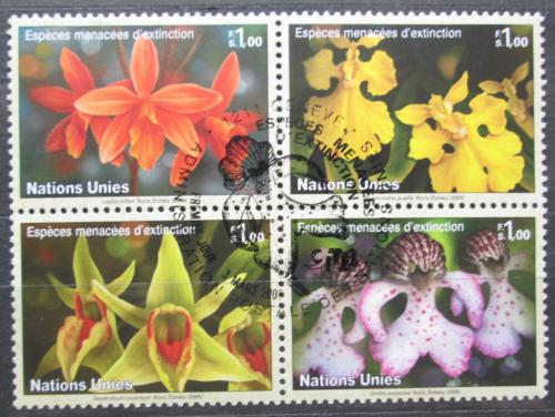 Poštové známky OSN Ženeva 2005 Orchideje Mi# 510-13 Kat 5.50€ 
