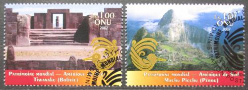 Poštové známky OSN Ženeva 2007 Dìdictví UNESCO v Južná Americe Mi# 575-76