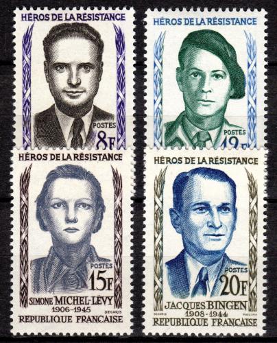 Poštové známky Francúzsko 1958 Osobnosti Mi# 1193-96 Kat 4.50€