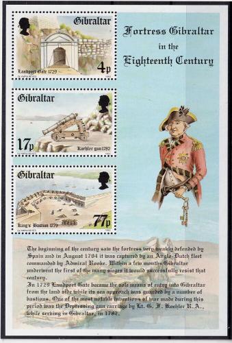 Poštové známky Gibraltár 1983 Opevnìní Gibraltáru Mi# Block 8