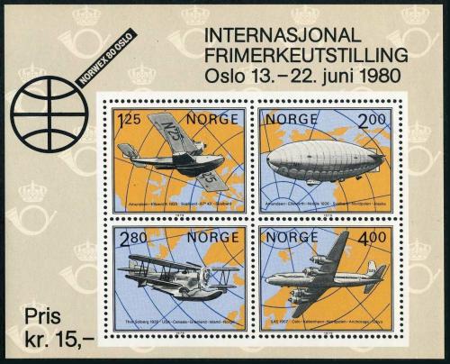 Poštové známky Nórsko 1979 Dìjiny letectvo Mi# Block 2