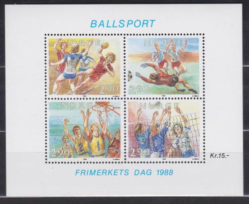 Poštové známky Nórsko 1988 Míèové hry Mi# Block 10 Kat 12€