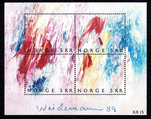 Poštové známky Nórsko 1989 Umenie, Jakob Weidemann Mi# Block 11 Kat 7€