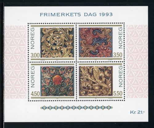 Poštové známky Nórsko 1993 Øezbáøské umenie Mi# Block 20 Kat 6.50€