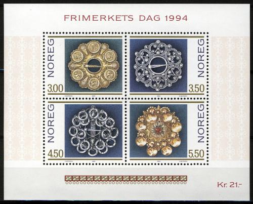 Poštové známky Nórsko 1994 Výrobky ze støíbra Mi# Block 21 Kat 7€