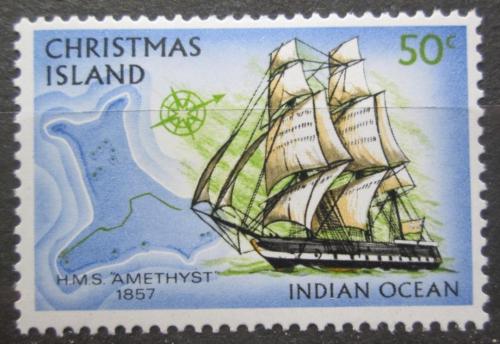 Poštová známka Vianoèný ostrov 1973 Plachetnice Amethyst Mi# 53