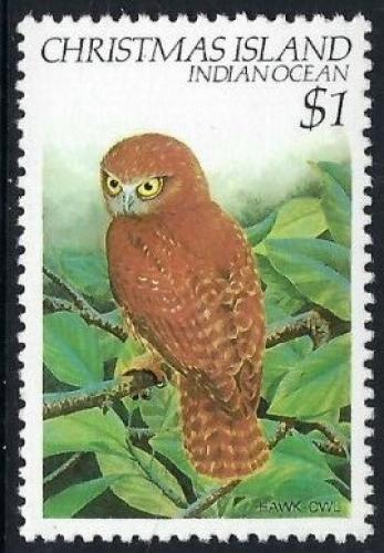 Poštová známka Vianoèný ostrov 1983 Sovice krahujová Mi# 167
