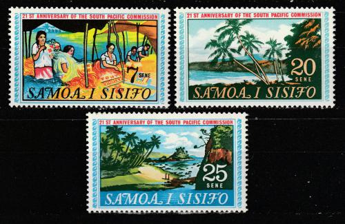 Poštové známky Samoa 1968 Založení Jihopacifické komise Mi# 174-76