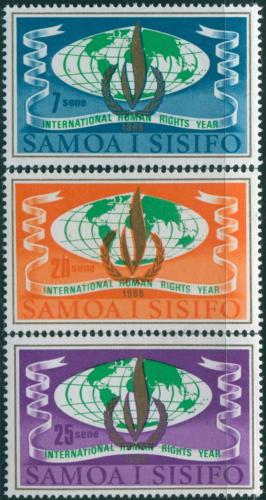 Poštové známky Samoa 1968 Medzinárodný rok lidských práv Mi# 182-84
