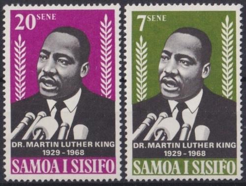Poštové známky Samoa 1968 Martin Luther King Mi# 185-86