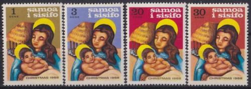 Poštové známky Samoa 1968 Vianoce Mi# 187-90