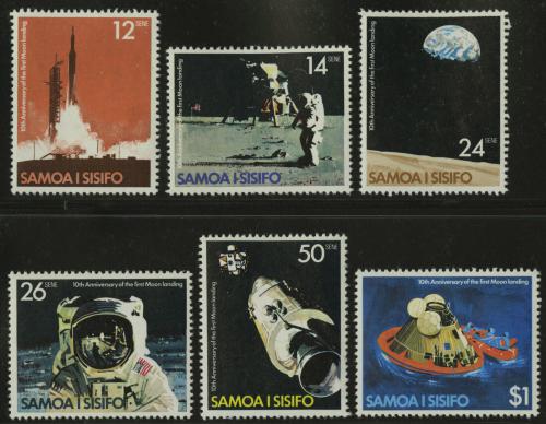 Poštové známky Samoa 1979 Pøistání na Mìsíci, 10. výroèie Mi# 407-12