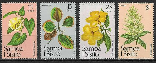 Poštové známky Samoa 1981 Vianoce, kvety Mi# 469-72