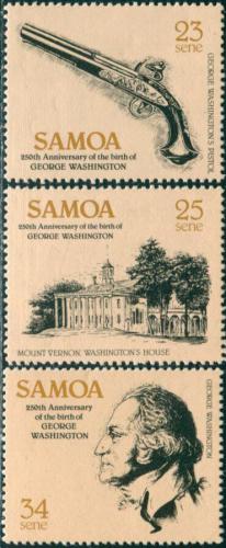 Poštové známky Samoa 1982 Prezident George Washington Mi# 473-75