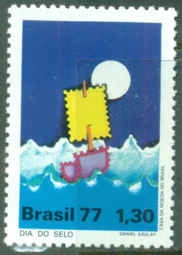 Poštová známka Brazílie 1977 Den známek, plachetnice Mi# 1609