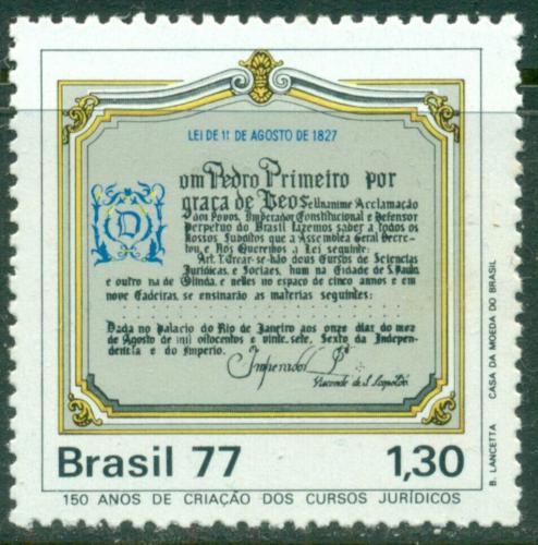 Potov znmka Brazlie 1977 Prvnick fakulta, 150. vroie Mi# 1610