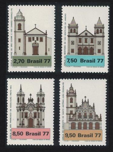 Potov znmky Brazlie 1977 Kostely Mi# 1637-40 Kat 6.50