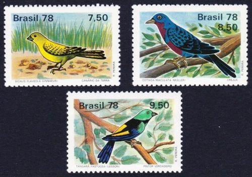 Poštové známky Brazílie 1978 Vtáci Mi# 1651-53 Kat 6.50€