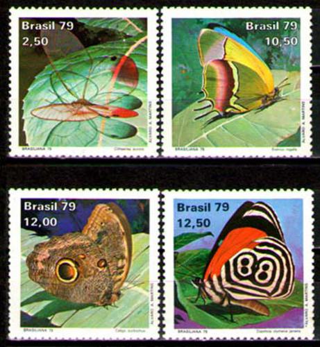 Poštové známky Brazílie 1979 Motýle Mi# 1716-19