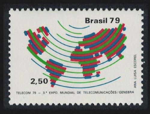 Potov znmka Brazlie 1979 Mapa svta Mi# 1737